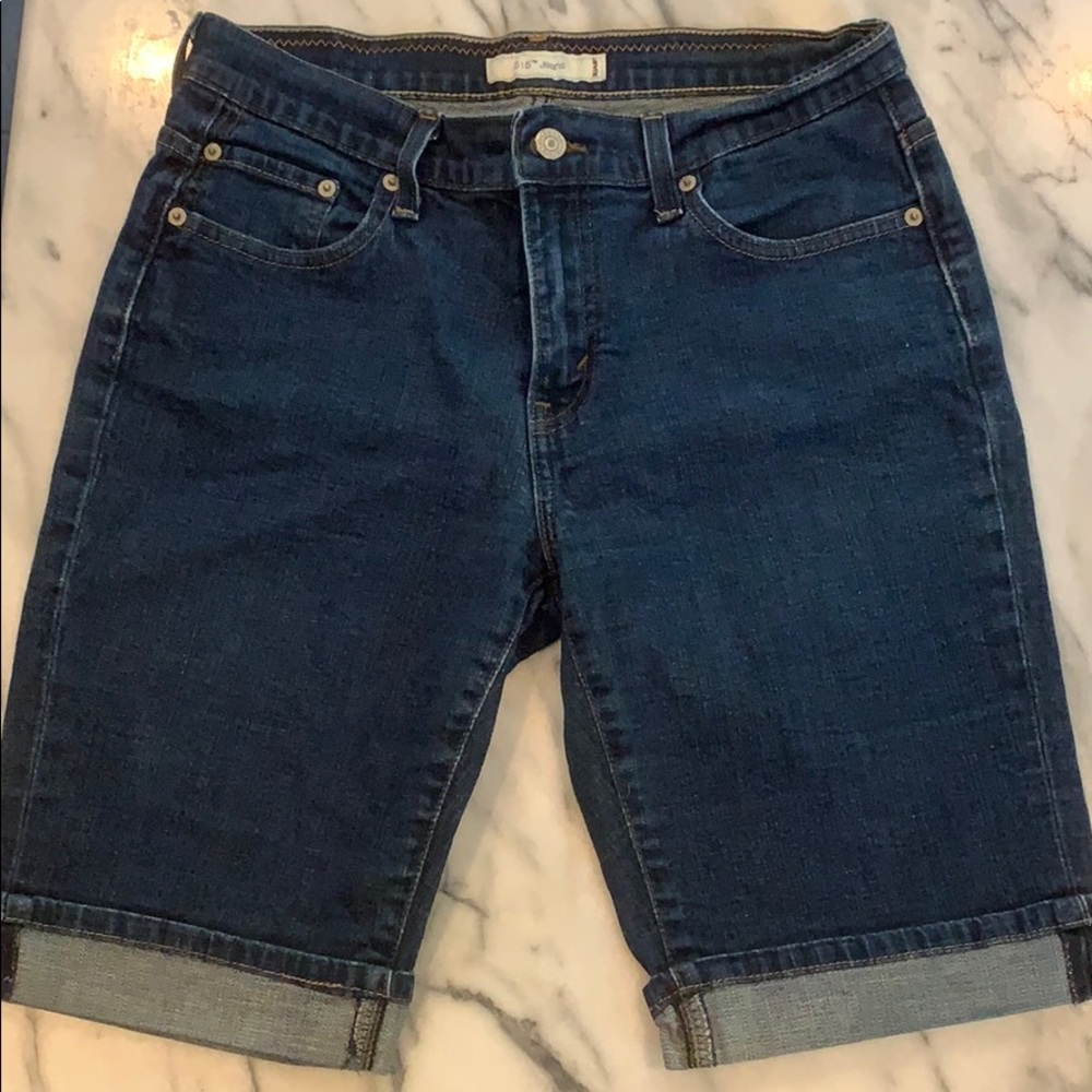 Levi's 515 Jean Shorts Dark Wash Cuffed Size 10